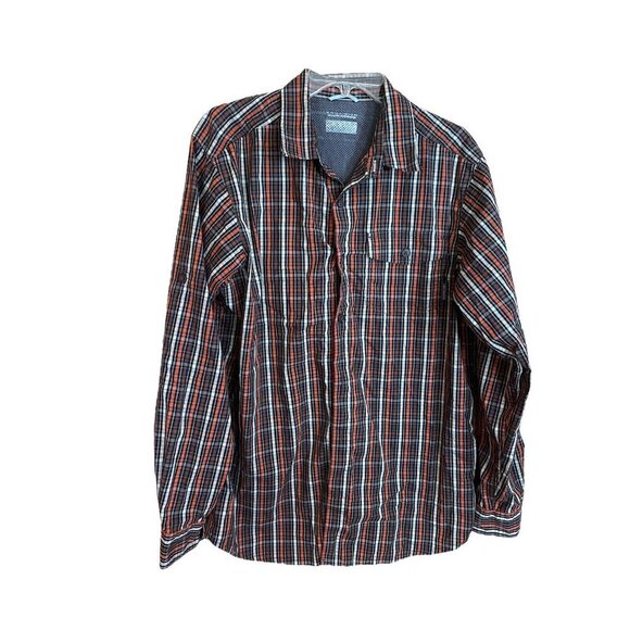 Columbia Other - COLUMBIA Men's Long Sleeve Cotton Button Up Orange & Brown Plaid Outdoor S?